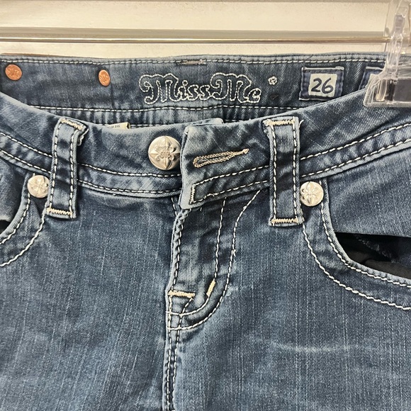 Miss Me Dark Blue Skinny Jeans with Silver Embellishments - Picture 2 of 3